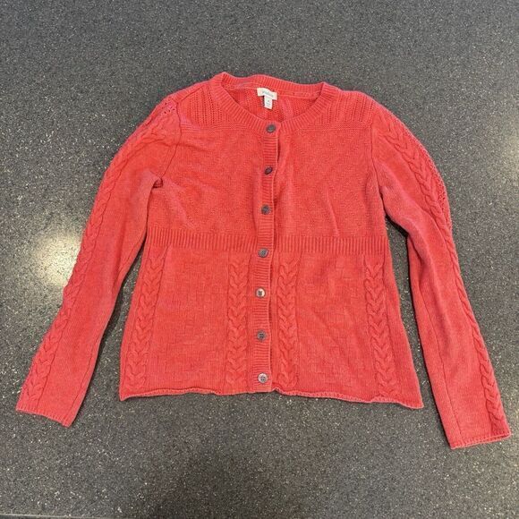 Sundance Sweater Villa Cardigan Wool Alpaca Blend Coral Pink Boho Size Medium‎ - Picture 1 of 4